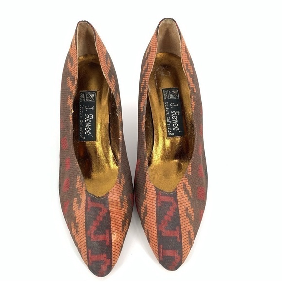 J. Renee couture Collection heels 8 multicolored south western vintage 70s 80s - Picture 2 of 11